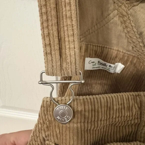 Corduroy Tan Overall Jumpsuit - Picture 9 of 11